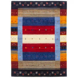 carpetfine Wollteppich Gabbeh Don, auch als Läufer, rechteckig, Höhe: 15 mm, reine Wolle, handgearbeitet, weicher natürlicher Flor, Wohnzimmer bunt 80 cm x 150 cm x 15 mm