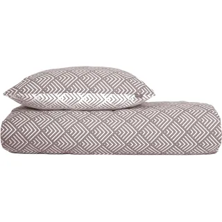 SCHIESSER Mabel abstraktes Muster Baumwolle Grau 155 x 220 cm + 80 x 80 cm