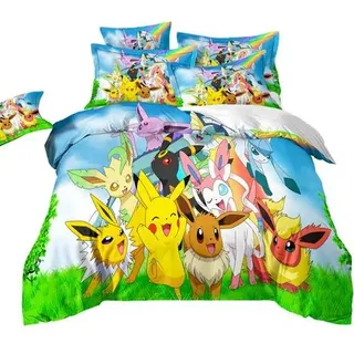 Klvgtifs Pu – 3-teiliges Bettwäscheset, Bettbezug 140 X 200 Cm + 2 Kissenbezüge 65 X 65 Cm Aus Superweicher Mikrofaser, Anime 7