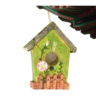 Vogelhaus für Baum, Outdoor Vogelhäuser - Harz handgeschnitztes Vogelhaus - Bunte Nistkiste, Gartendekoration, Baumhalterdeverzierungen, dekoratives Haustierhaus für Bluebird
