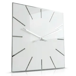 FLEXISTYLE große Wanduhr 50cm modern weiß leise wall Clock dekorativ Wanduhren Design Uhr Wand wanduhr groß küchenuhr Badezimmer stilvoll Wohnzimmer