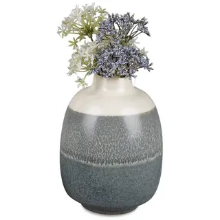 formano Dekovase Blumenvase Tischvase Bergamo zweifarbig in 4 Größen beige|grau 21 cm