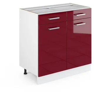 Vicco Schubladenschrank R-Line 80 x 46 x 81,5 cm Rot Hochglanz