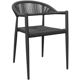 Ambia Garden Stapelsessel, Anthrazit, Metall, Kunststoff, konisch, 55x78x59.5 cm, stapelbar, Gartenmöbel, Gartenstühle, Gartenstühle stapelbar