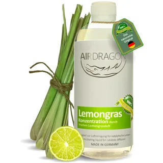 AIRDRAGON LEMONGRAS - katalytischer Raumduft ohne künstliche Duftstoffe - natürlicher Raumduft mit naturreinem ätherischem Duft-Öl für jede katalytische Lampe 200 ml - Made in Germany