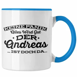 Trendation Tasse Lustige Tasse mit dem Namen Andreas - Ideales Geschenk zum Geburtstag blau
