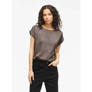VILA Viellette S/S Satin Top Braun M
