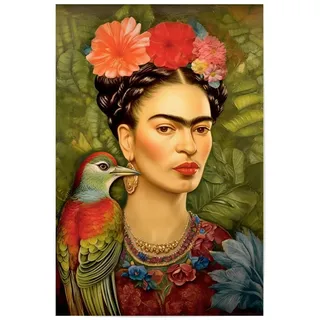 artboxONE Poster 30x20 cm Floral Frida - Bild Bild Frida Kahlo Bild Frida Kahlo Boho