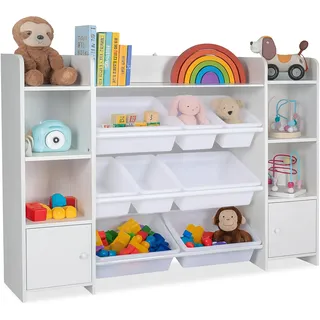 Relaxdays Kinderregal Relaxdays 94 x 139 x 30 cm MDF weiß