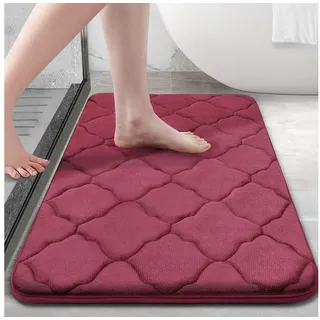 LuxusKollektion Schaum-Badematte Badematte Memory-Foam 40x60 cm Weinrot