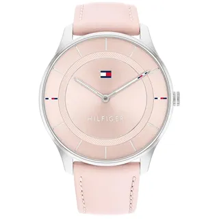 Tommy Hilfiger Analog Quarzuhr für Damen mit Pinkes Lederarmband - 1782527