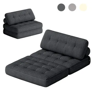 Klappsofa BEALIFE 130x90x60 cm mit Kaltschaum-Polsterung | Klappbares Gästebett für 2 Personen | Für Wohnzimmer & Gästezimmer | AR33 Dunkelgrau - Dunkelgrau