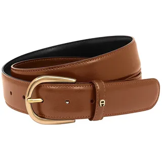Aigner Gürtel Basic mit S-Schließe gold 126347, cognac 90cm - 90