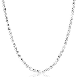 Tony Fein Silberkette Kordelkette 5mm Massiv 925er Sterling Silber Halskette, Made in Italy für Damen und Herren silberfarben 65 cm