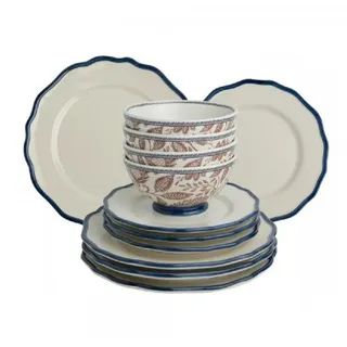 LAURA ASHLEY Geschirr-Set Geschirr-Set Hedingham Blue Terra (12-teilig)
