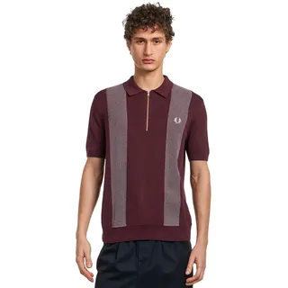 Panel Detail Knitted Shirt Herren OXBLOOD M