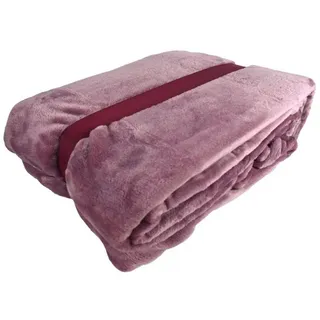 Wohndecke Kuscheldecke XXL 180x220cm in 8 Farben Wählbar Große Wohndecke, VIVA, extra weit rosa