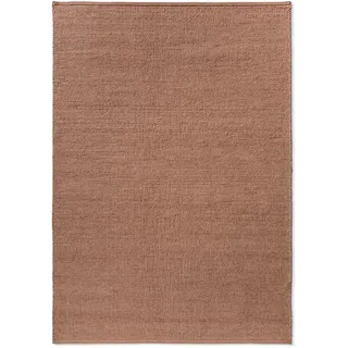TISCA Webteppich Respect Plain 140 x 200 cm Wolle Braun Hellbraun