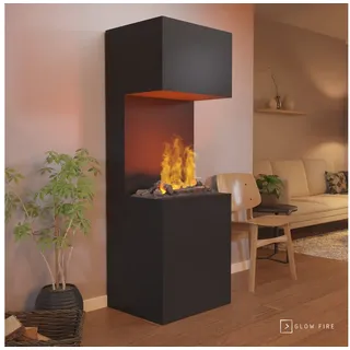 GLOW FIRE Elektrokamin Beethoven Wasserdampf Kamin, Elektrischer Kamin, Wasserdampfkamin mit 3D Feuer und Knisterfunktion schwarz