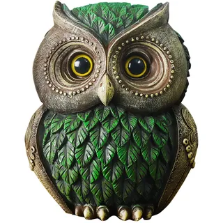 Artpaul Eulen-Dekorationen für Zuhause, kleine Eulen-Dekor-Figuren, Regaldekoration, Heimbüro, Wohnzimmer, Dekorationen, Geburtstagsgeschenke (grün)