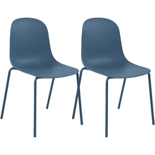 CLP Gartenstuhl Hardin 51 x 51 x 85 cm blau 2 St.