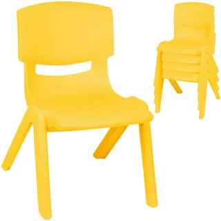alles-meine.de GmbH 2 Stück - Kinderstühle/Stühle - Farbwahl - gelb - Plastik - bis 100 kg belastbar/kippsicher - für INNEN & AUßEN - 0-99 Jahre - stapelbar - Garten - Kind..