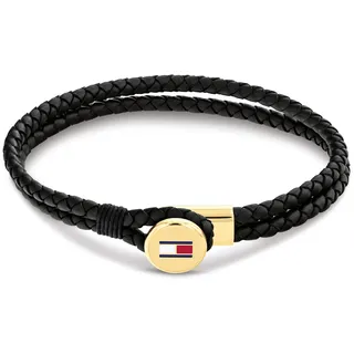 Tommy Hilfiger BRUCE LEATHER Armband Schwarz/Gold 2790669 Größe Unisex