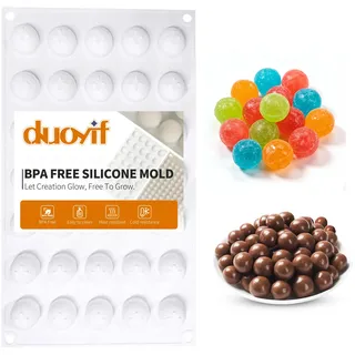 duoyif Silikonform Kugel Kugelform 35 Löcher Ø 2 cm Schokoladenformen Pralinenform Kugel Backform Für Schokoladen Kugeln Kuchen Pralinen Gummibärchen Bonbons (weiß)