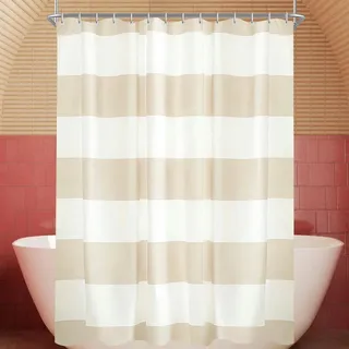luxuskollektion Duschvorhang 240 x 180 cm beige gestreift