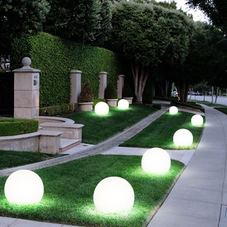8er Set LED Außen Solar Lampen Kugel Design Erd Spieß Steck Leuchten Garten Weg Beleuchtung