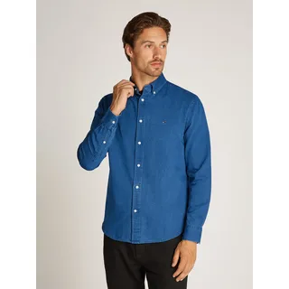 Jeanshemd TOMMY HILFIGER "CHAMBRAY RF SHIRT", Herren, Gr. XL, N-Gr, blau (light blau chambray), Denim/Jeans, Obermaterial: 100% Baumwolle, casual, regular fit, Langarm, Hemden