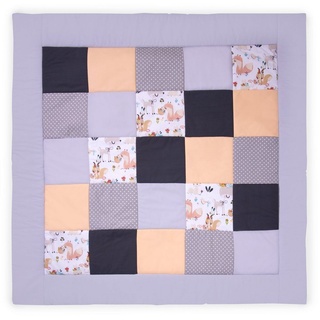 Krabbeldecke »(Made in EU) Patchworkdecke; Krabbelmatte; Spieldecke; Laufgittereinlage; Matte; Decke; Kuscheldecke; Spielmatte als Geschenk für Baby, Kinder; Erstausstattung; Patchwork (ca. 125x125 cm)«, Amilian grau