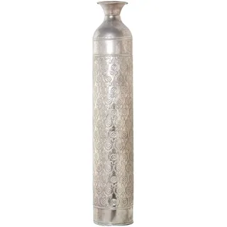 DRW Vase aus Metall in Silber 17 x 89 cm