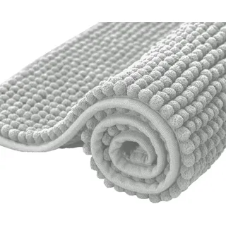 Subrtex Badematte rutschfest Badezimmerteppich aus Chenille Saugfähig Badteppich weich Wasserabsorbierende Badvorleger für Badezimmer,Maschinenwaschbar(40 x 60 cm, hellgrau)