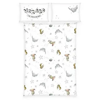 Harry PotterTM Wendebettwäsche Eulen, Dobby & Sterne Baumwoll Flanell Einzelbett, 2tlg.