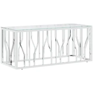 vidaXL Couchtisch Silber Edelstahl 110 x 45 x 45 cm