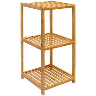 Badregal 83x38x40cm Bambus Holz Regal 3 Fächer Bad Badezimmer Standregal Ablage