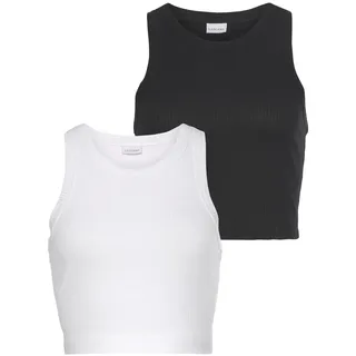 LASCANA Crop-Top in weiß + schwarz | Gr.: 40-42