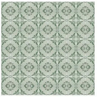 Bilderdepot24 Teppich Vinyl Wohnzimmer Schlafzimmer Flur Küche Fliesen Muster, quadratisch - grün glatt, nass wischbar (Küche, Tierhaare) - Saugroboter & Bodenheizung geeignet grün 160 cm x 160 cm