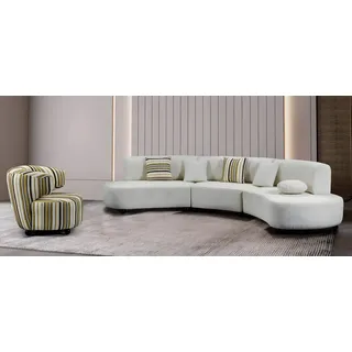 Wohnlandschaft Oval Couch Runde Sofa Polster Garnitur Big Sofas Sessel