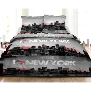 Le linge de Jules New York Doppelbett, Baumwolle, grau