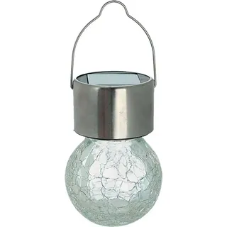 KYNAST GARDEN LED Solar Glaskugel Edelstahl 15 cm inkl. Dämmerungssensor transparent