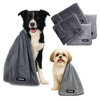 FLUFFINO Handtuchset 2x 120 x 70 cm / 2x 90 x 50 cm grau