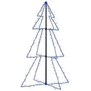 vidaXL Weihnachtsbaum Kegelform Metall 78x120 cm 160 LEDs blau