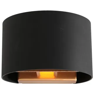 Steinhauer Wandleuchte MURO, Up/Down, rund, inkl. G9 LED 3W 2700K 300lm, mit Blendklappen, dimmbar, schwarz matt / innen gold matt STE-3364ZW