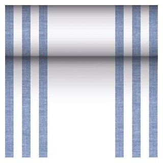 Papstar Tischläufer 88754 Royal Collection Lines, blau / weiß, PV-Tissue Mix, 40 cm x 24 m