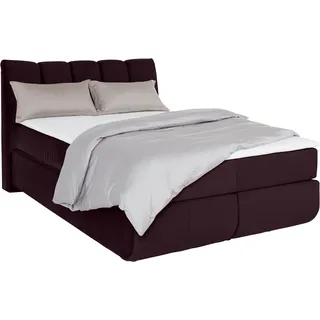 Boxspringbett HOME AFFAIRE "Océane", lila, B:150cm L:221cm, Komplettbetten, Boxspringbett, Bodenfrei- wirkt freischwebend, verschiedene Härtegrade (auch H4)