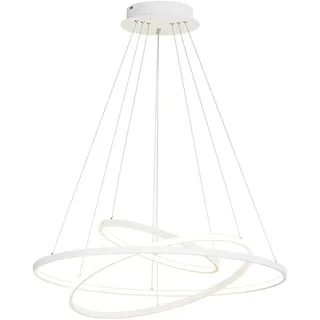 LUCANDE Ezana 1-flg. dimmbar 60 cm rund Metall Weiß