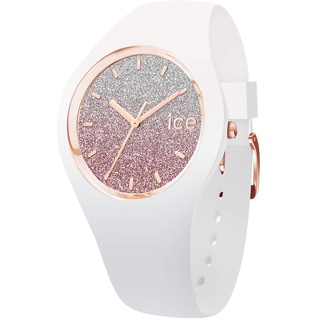 Ice-Watch - ICE lo White pink - Weiße Damenuhr mit Silikonarmband - 013431 (Medium)