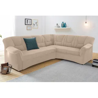 DOMO collection Ecksofa »Sarafina L-Form«, wahlweise mit Bettfunktion, optional mit Federkern beige